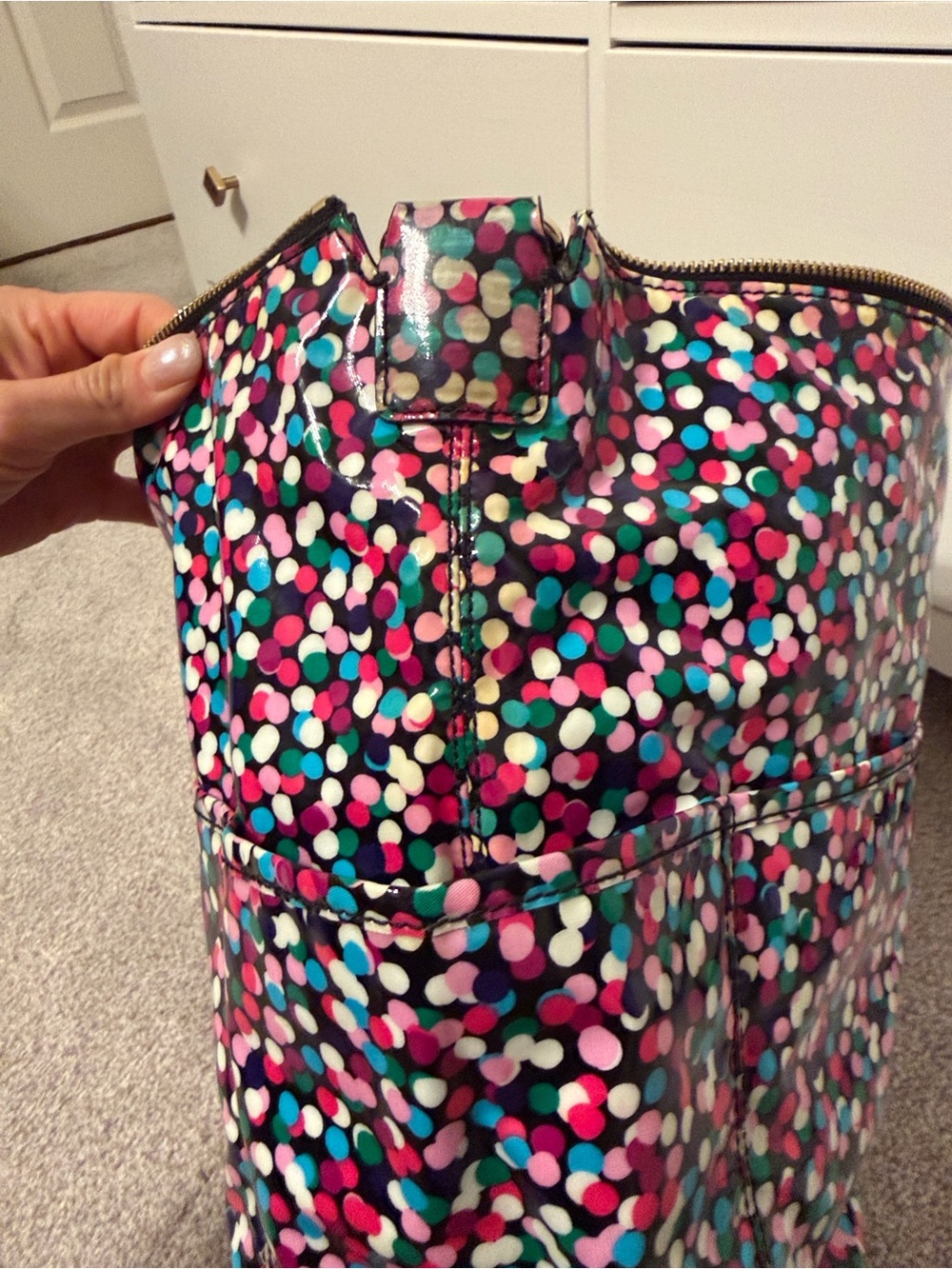 Kate spade baby bag Multicolor Confetti Crossbody Tote with Black Strap - Picture 8 of 15